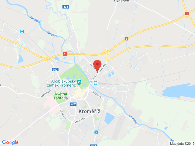 Google map: Hulínská 1799/1, 767 01 Kroměříž